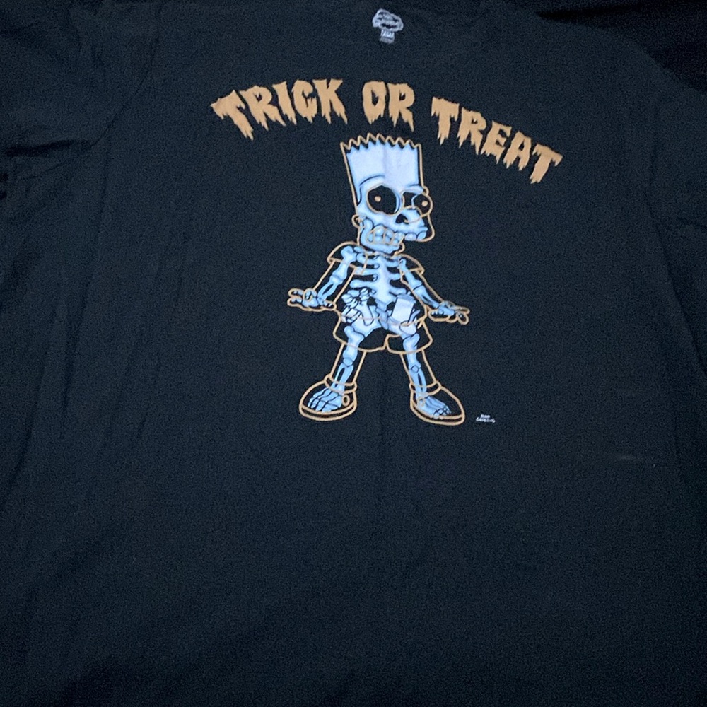 It is a Halloween graphic design t-shirt with Bart Simpson from the Simpsons